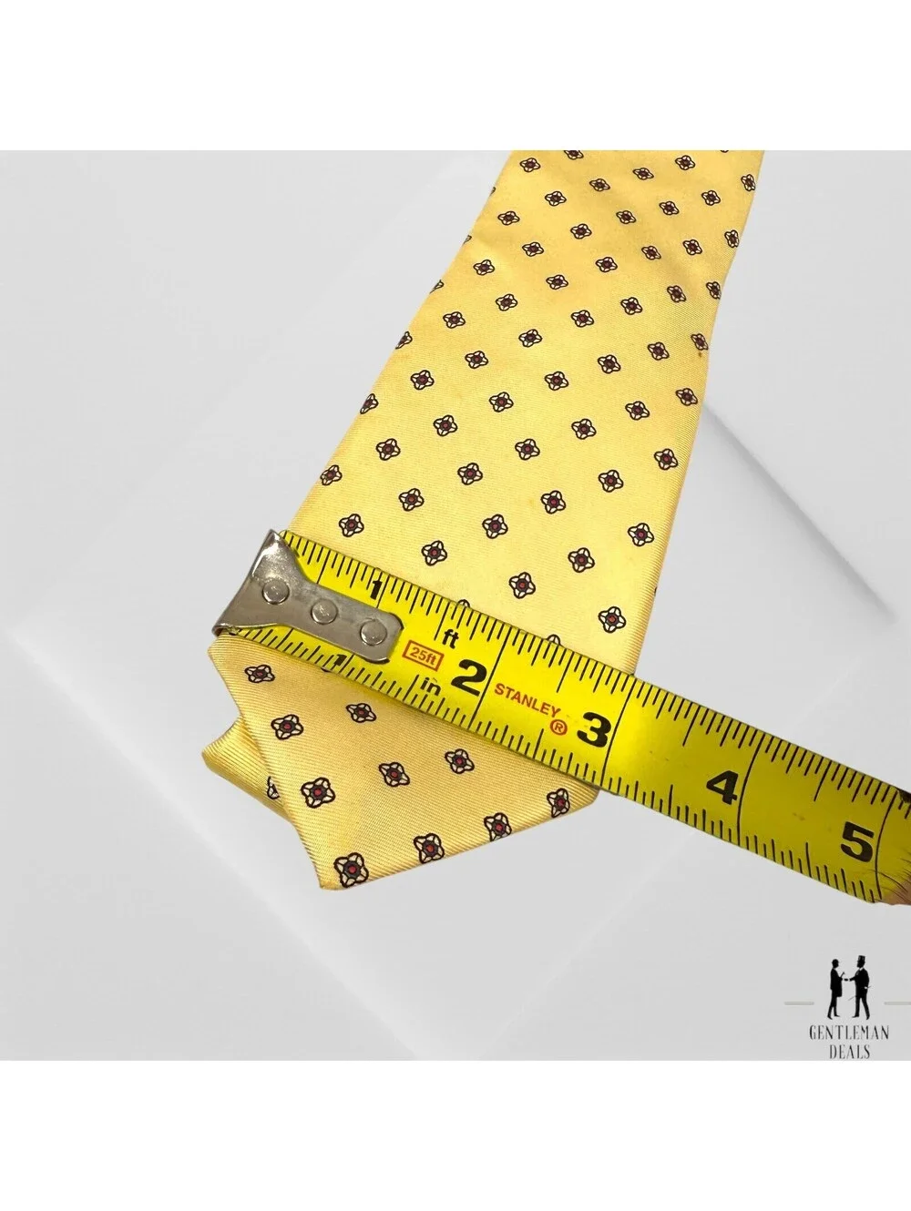 Bert Pulitzer Men's Neck Tie Yellow  Geometric Business USA Classic 55” X 3”